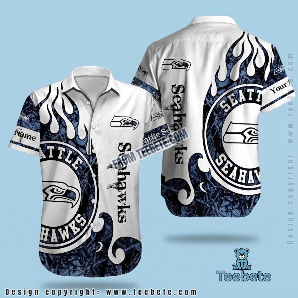 Seattle Seahawks Hawaiian Shirt Dark Daisy