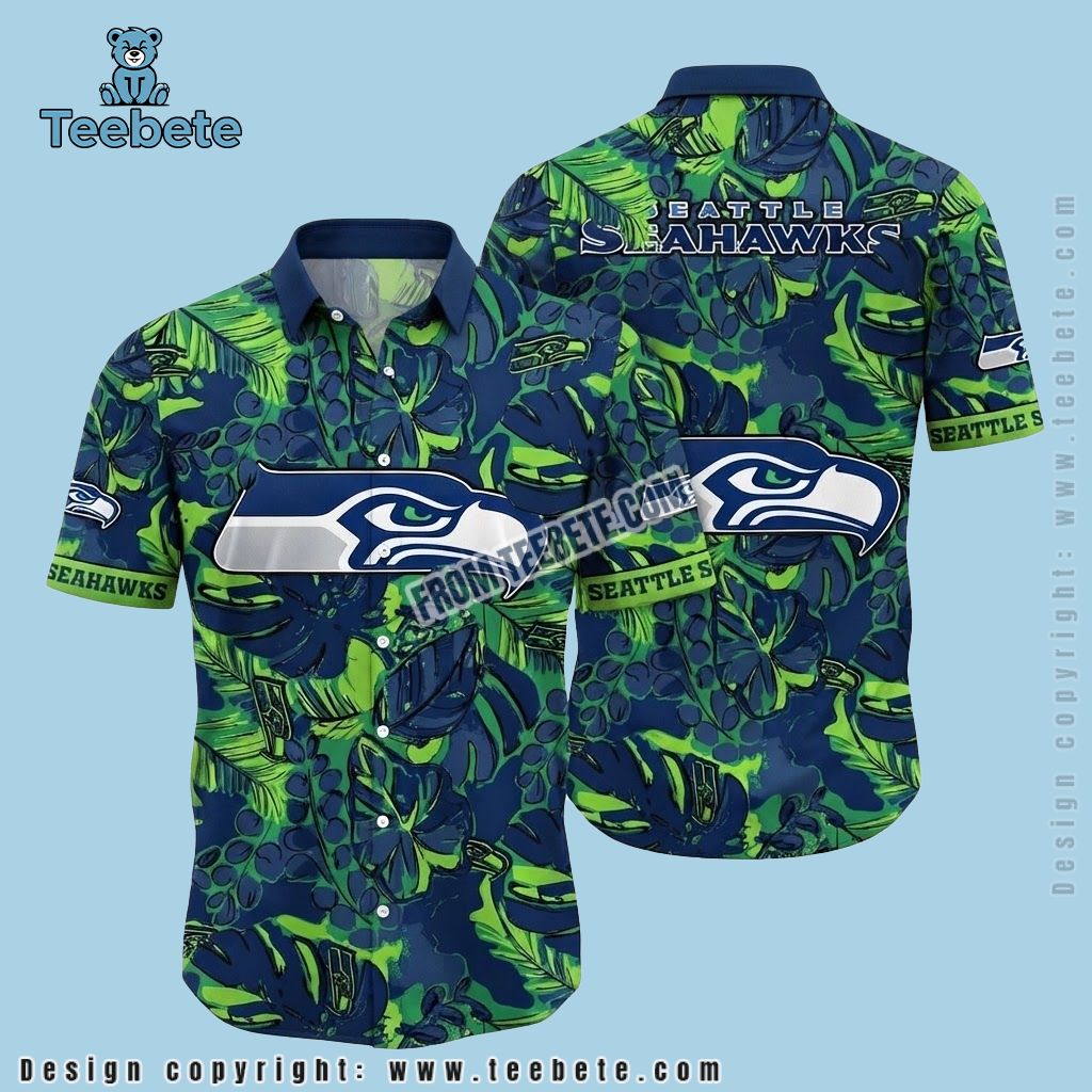 Seattle Seahawks Hawaiian Shirt Neon Hibiscus Seattle Seahawks Hawaiian Shirt Neon Hibiscus