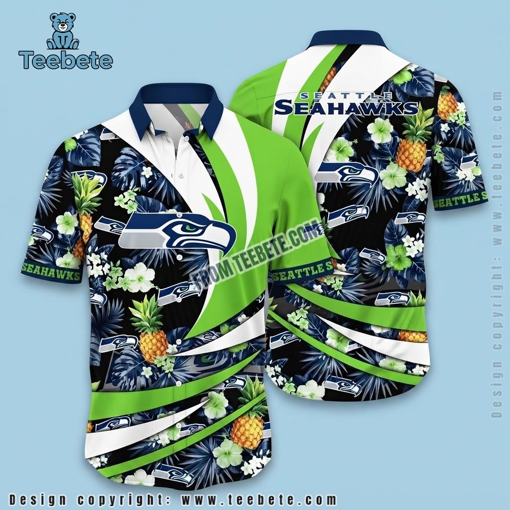 Seattle Seahawks Hawaiian Shirt Psychedelic Island