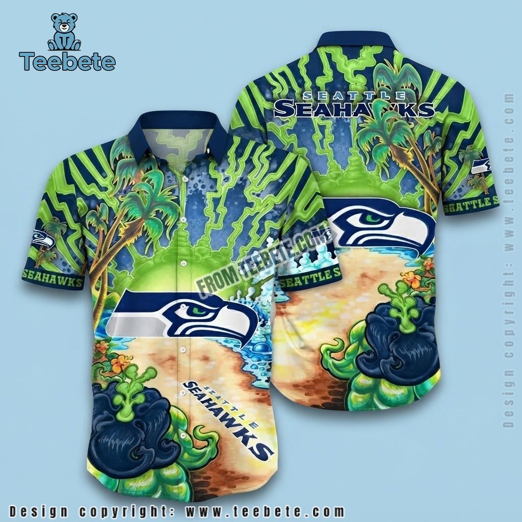 Seattle Seahawks Hawaiian Shirt Split Floral Seattle Seahawks Hawaiian Shirt Split Floral
