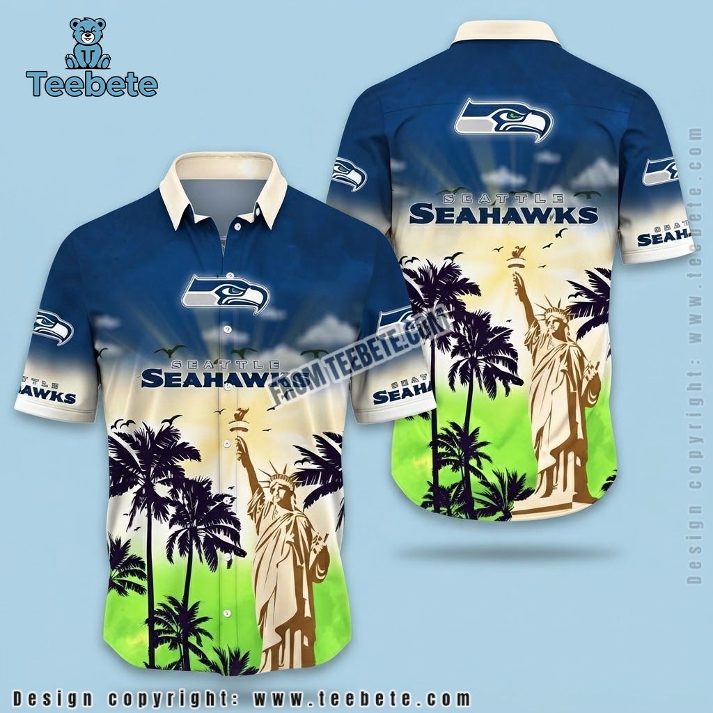 Seattle Seahawks Tropical Shirt Golden Monstera Seattle Seahawks Tropical Shirt Golden Monstera