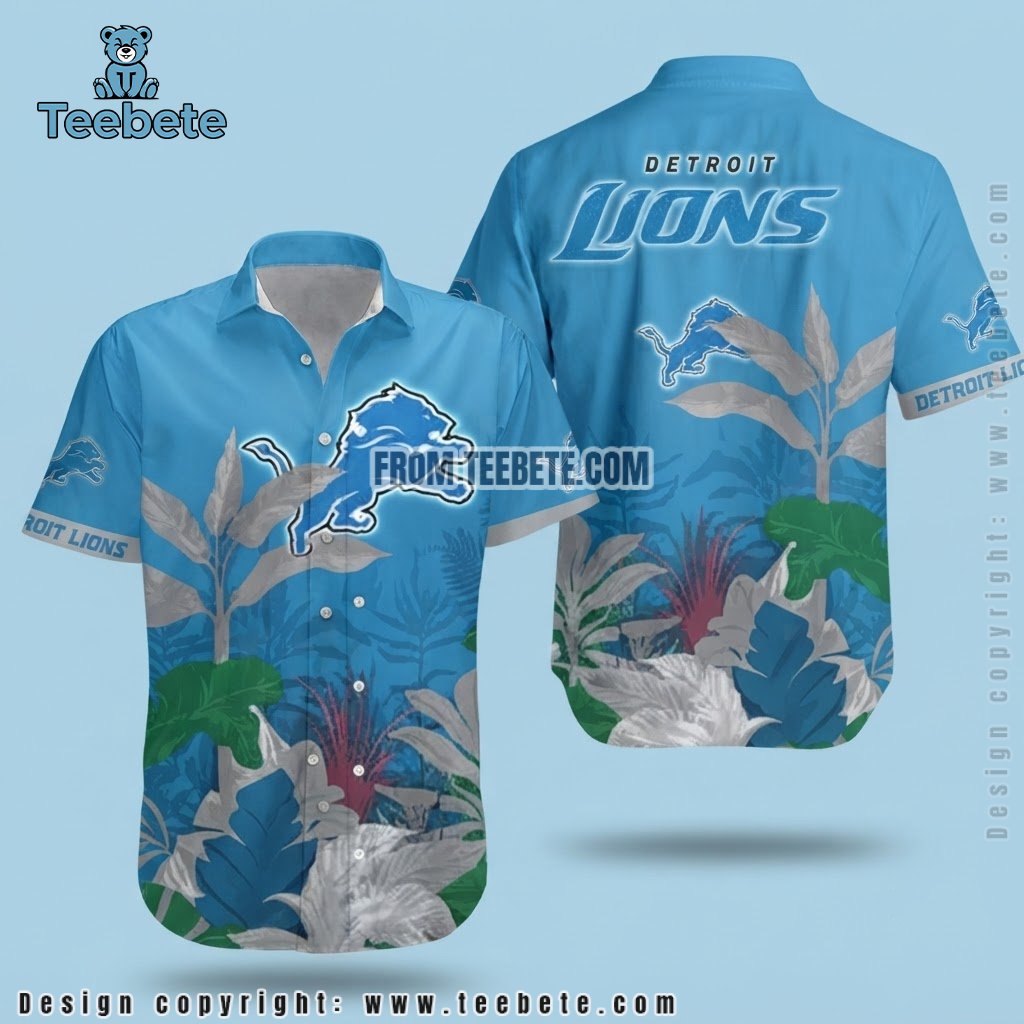 Silver Fern Palm Leaf Detroit Lions Tropical Shirt