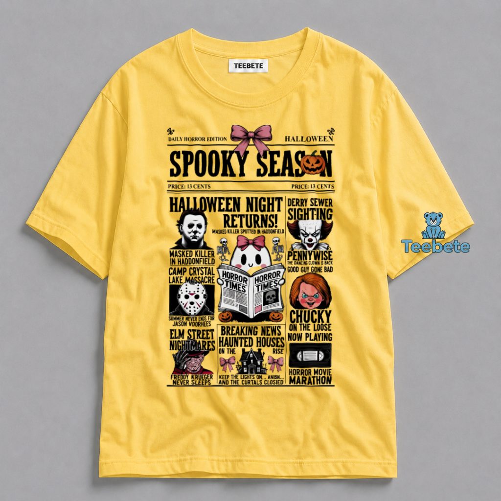 Spooky Season Horror Newspaper Halloween Shirt