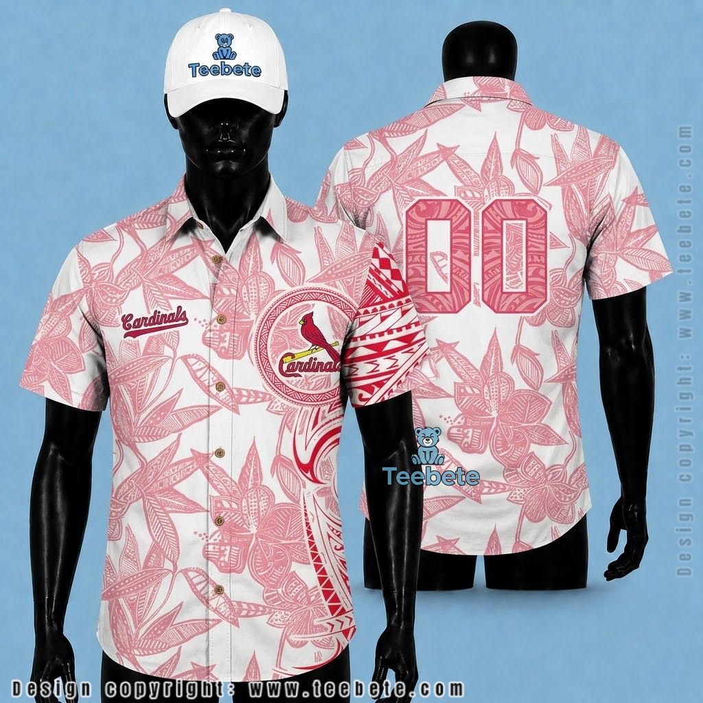 St. Louis Cardinals Aloha Shirt Floral Polynesian