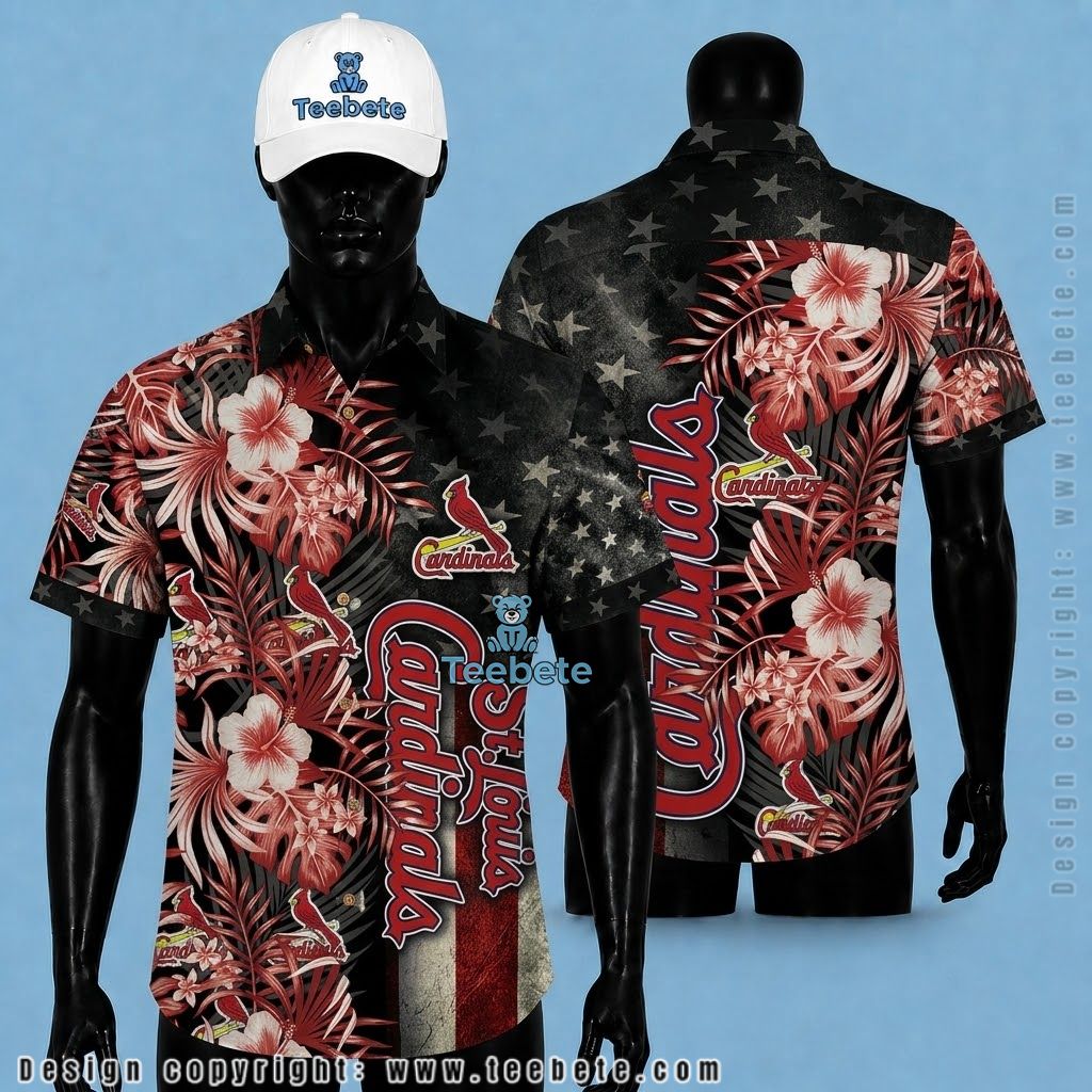 St. Louis Cardinals Hawaiian Shirt American Flag