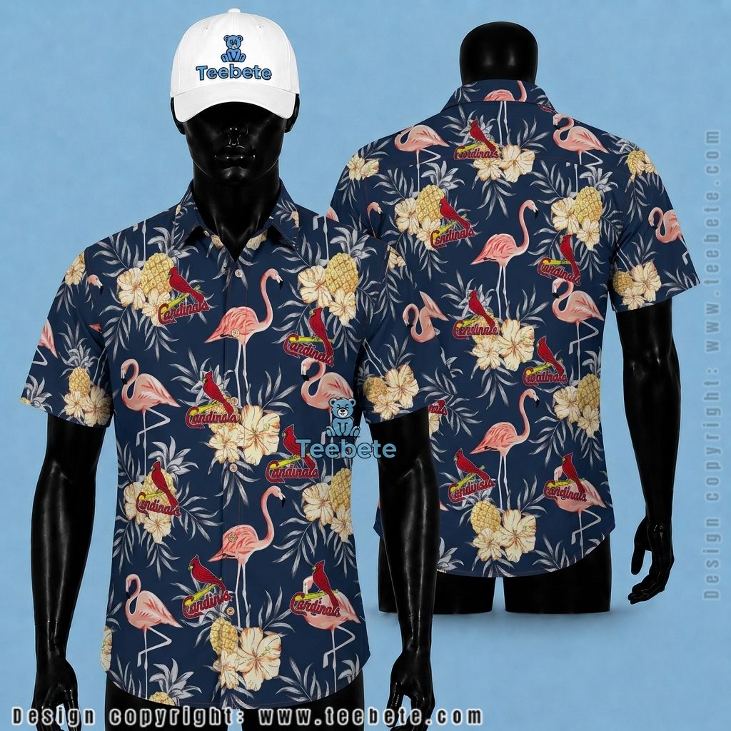 St. Louis Cardinals Hawaiian Shirt Flamingo Pineapple