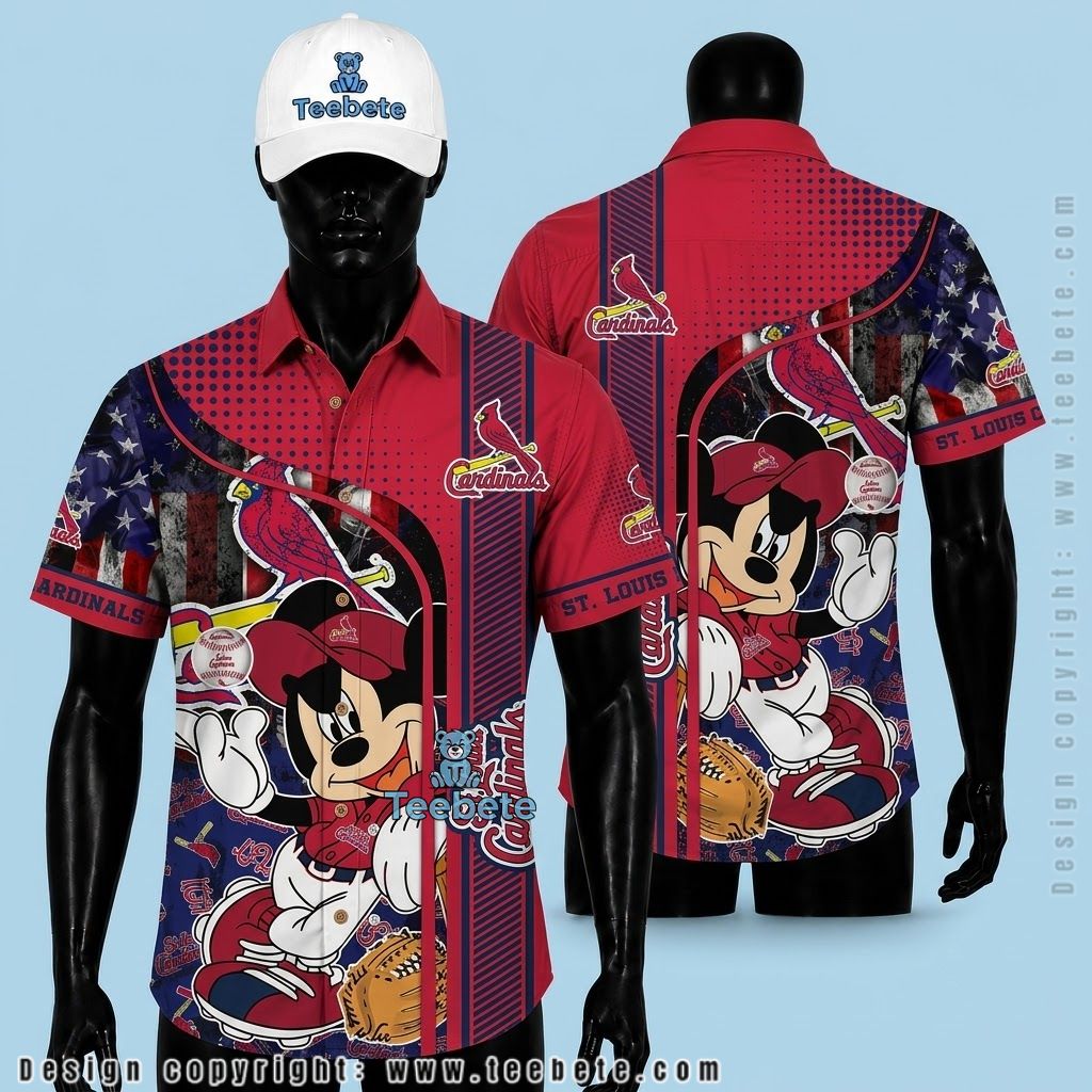 St. Louis Cardinals Hawaiian Shirt Mickey Mouse