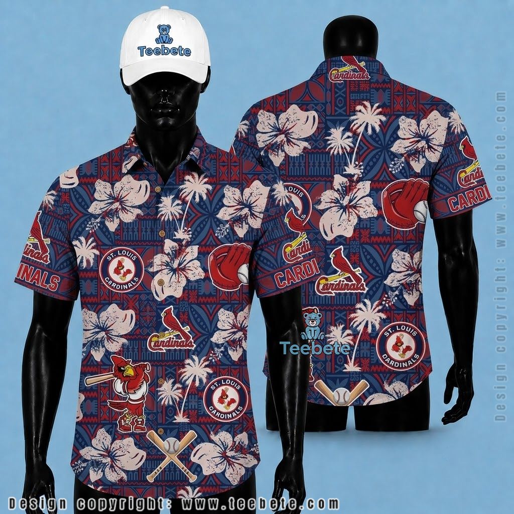 St. Louis Cardinals Tropical Shirt Logo Collage
