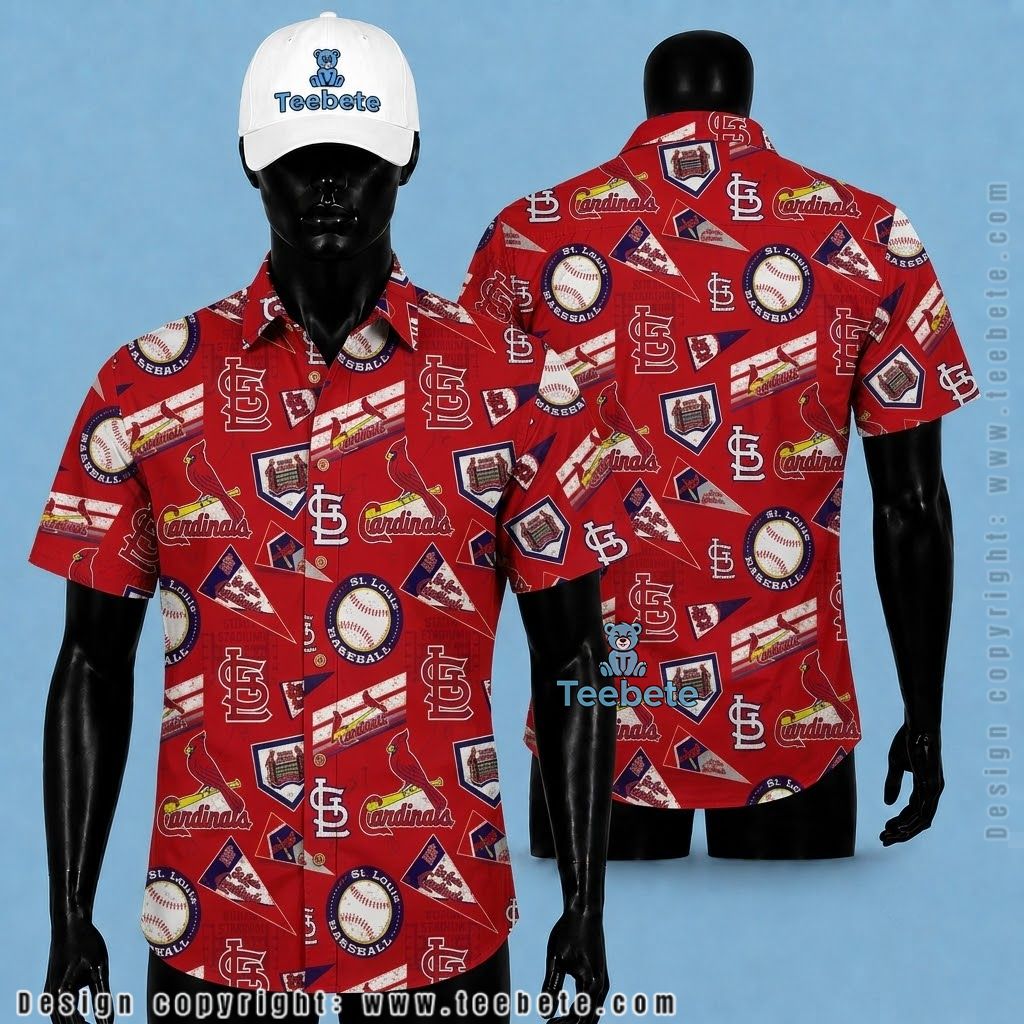 St. Louis Cardinals Tropical Shirt Logo Collage