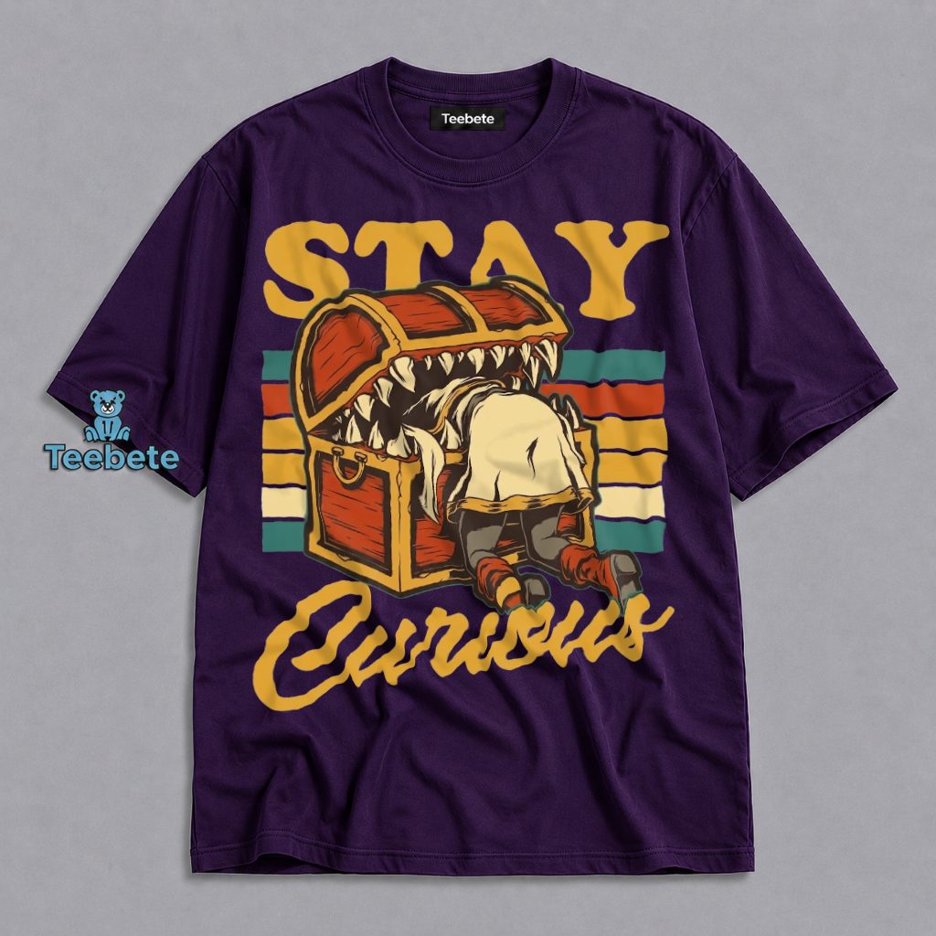 Stay Curious Mimic Chest Monster Retro Shirt