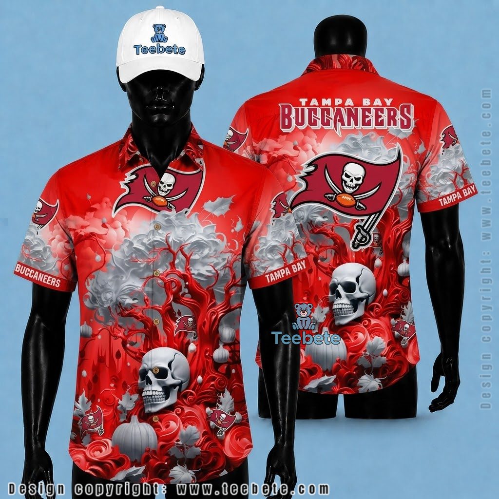 Tampa Bay Buccaneers Aloha Shirt Skull Halloween