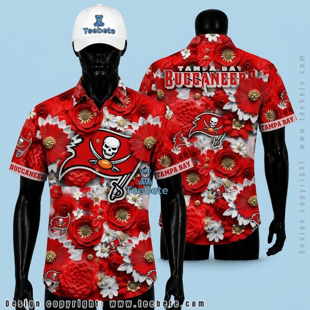 Tampa Bay Buccaneers Hawaiian Shirt Rose Daisy