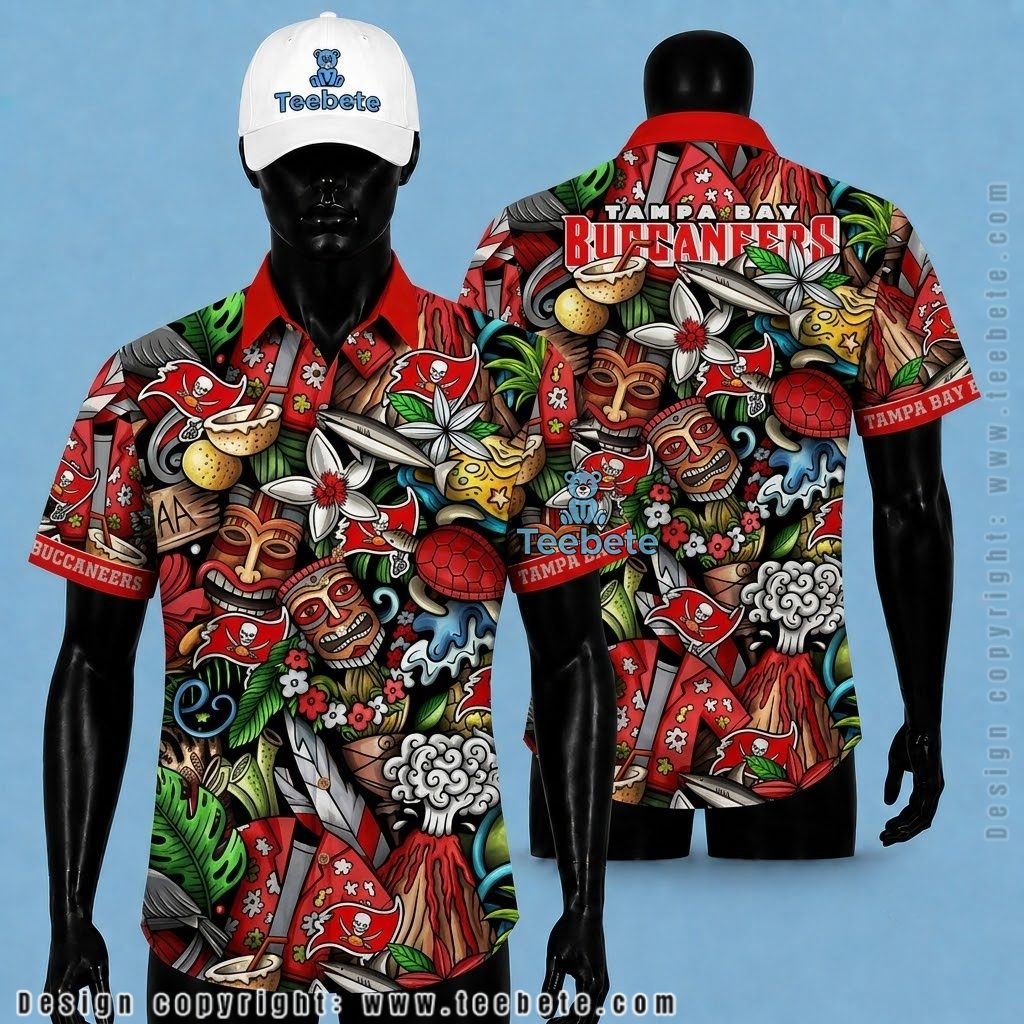 Tampa Bay Buccaneers Hawaiian Shirt Tiki Sunset