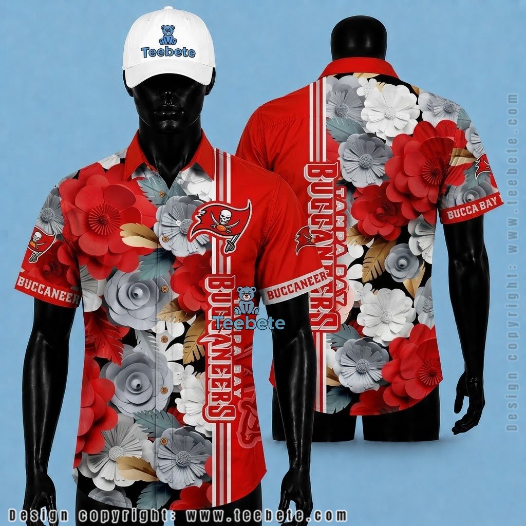 Tampa Bay Buccaneers Tropical Shirt Paper Flower