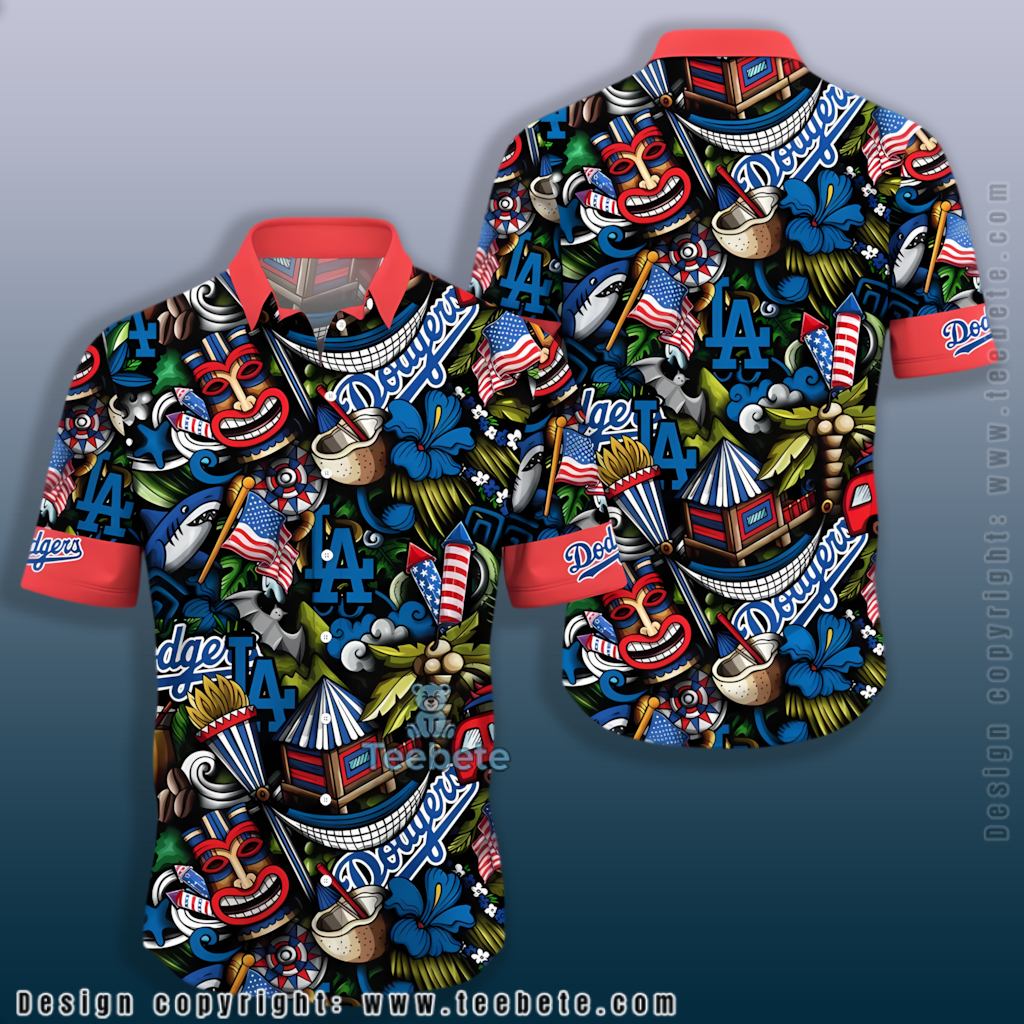 Tiki Doodle Los Angeles Dodgers Hawaiian Shirt