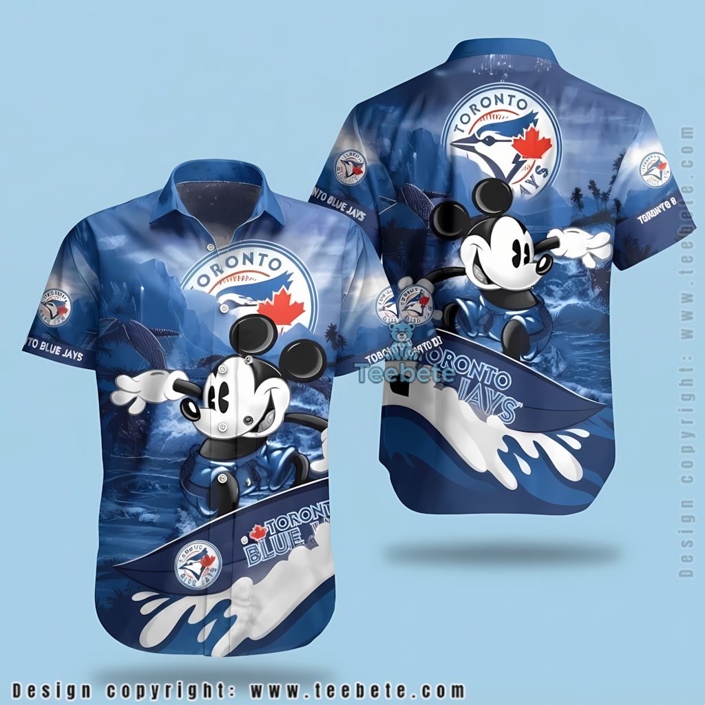 Toronto Blue Jays Hawaiian Shirt Mickey Mouse Surfing Wave