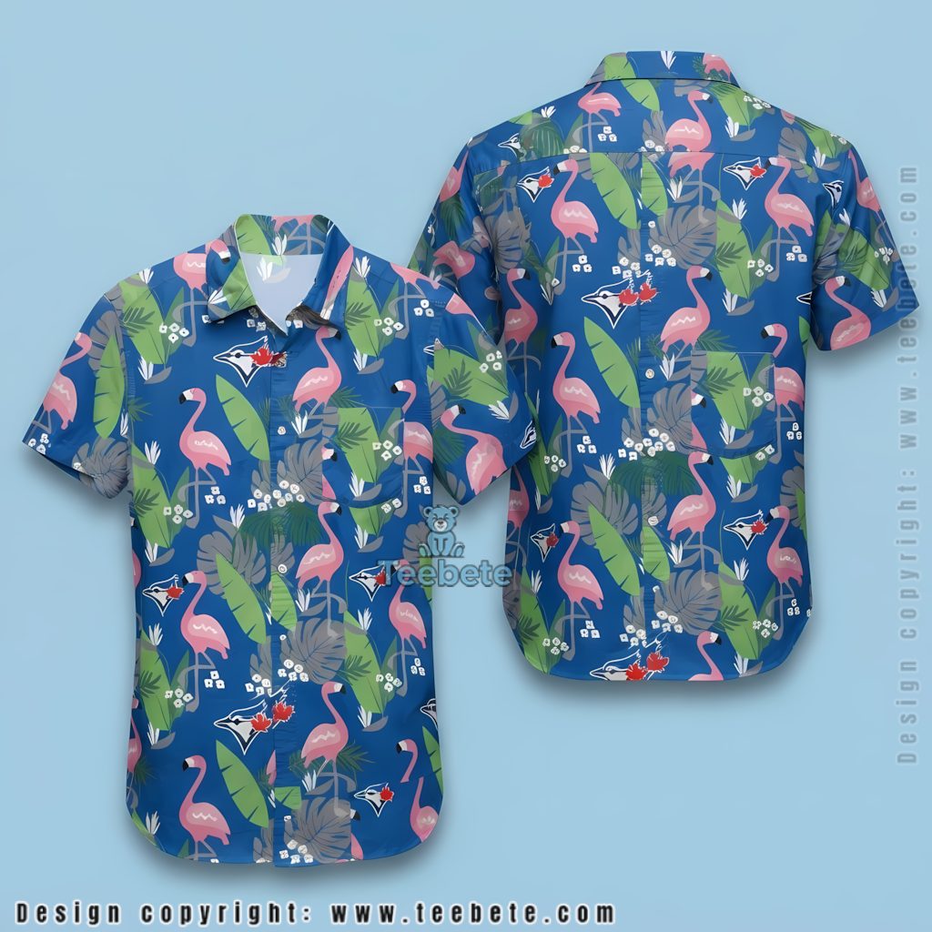 Toronto Blue Jays Tropical Shirt Flamingo Palm Leaf Print