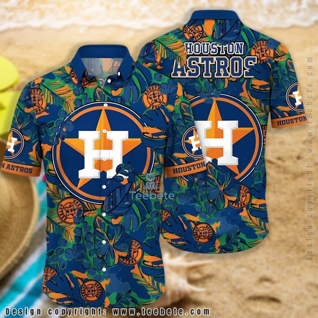 Tropical Leaves Houston Astros Hawaiian Shirt Version 2 Tropical Leaves Houston Astros Hawaiian Shirt Version 2