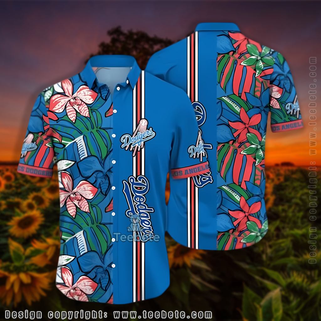 Tropical Orchid Floral Los Angeles Dodgers Hawaiian Shirt Version 2 Tropical Orchid Floral Los Angeles Dodgers Hawaiian Shirt Version 2