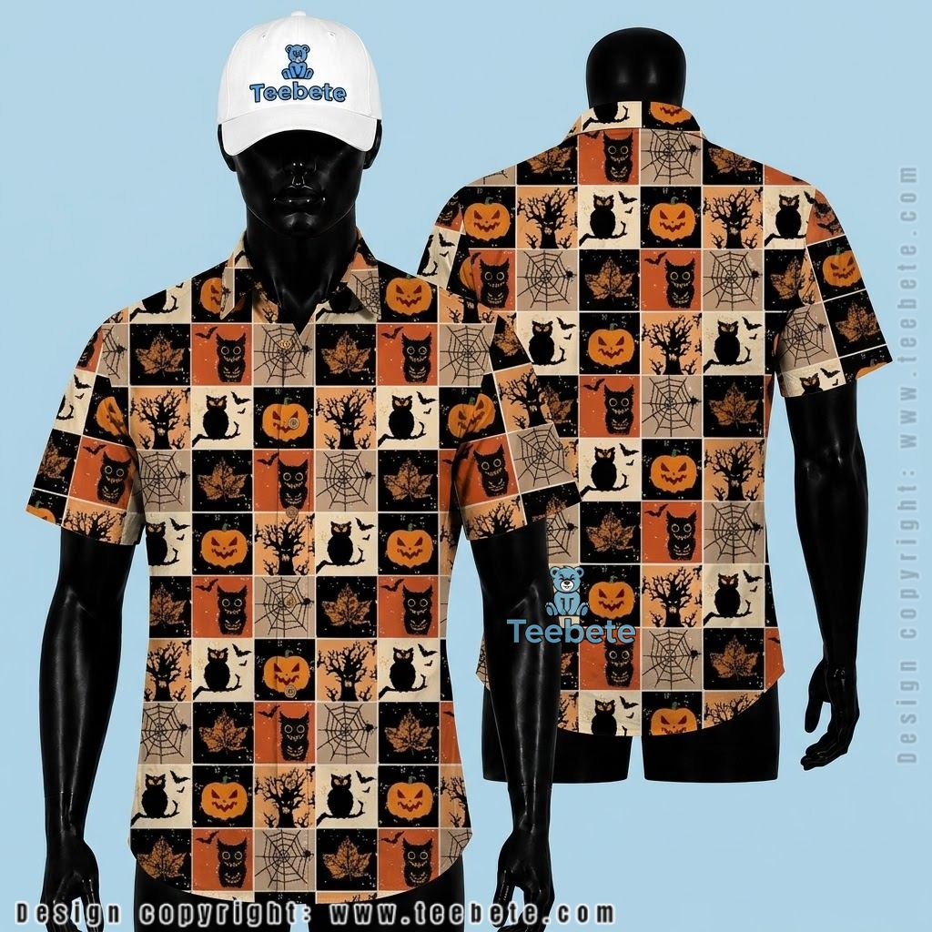 Vintage Halloween Owl Hawaiian Shirt