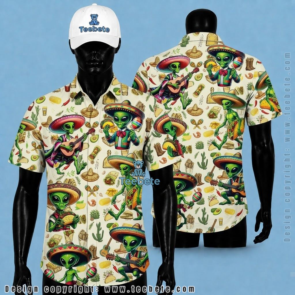 Alien Hawaiian Shirt Mexican Fiesta Taco