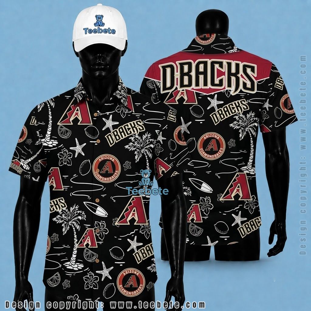 Arizona Diamondbacks Button Up Shirt Doodle Badge Black