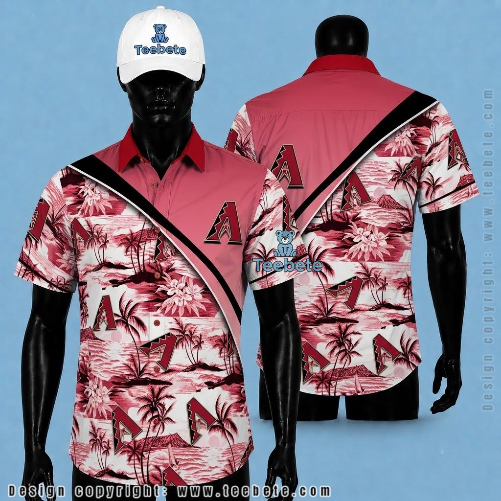Arizona Diamondbacks Hawaiian Shirt Island Scenic Colorblock Pink