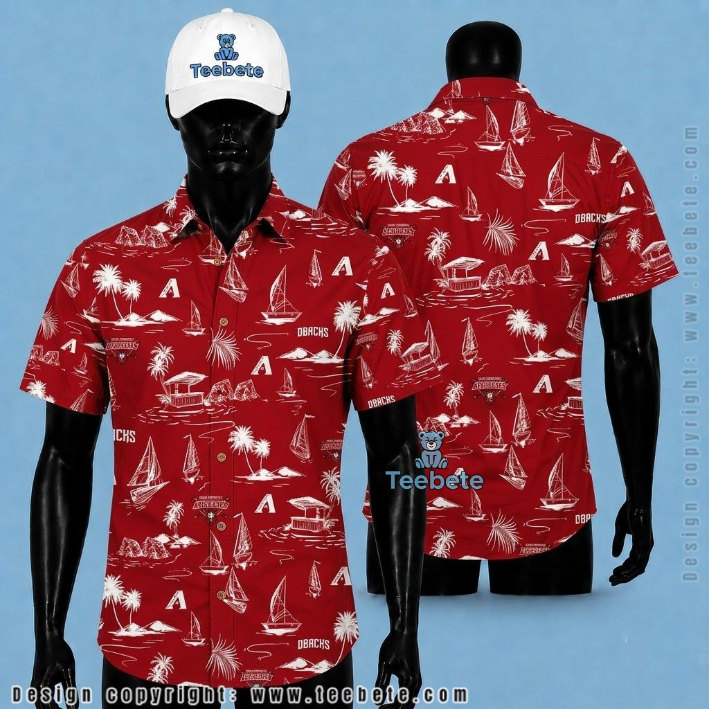 Arizona Diamondbacks Hawaiian Shirt Sailboat Island Red