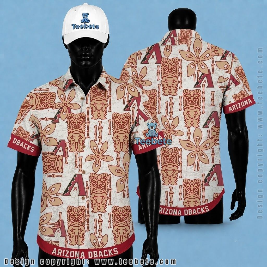 Arizona Diamondbacks Hawaiian Shirt Tiki Totem White