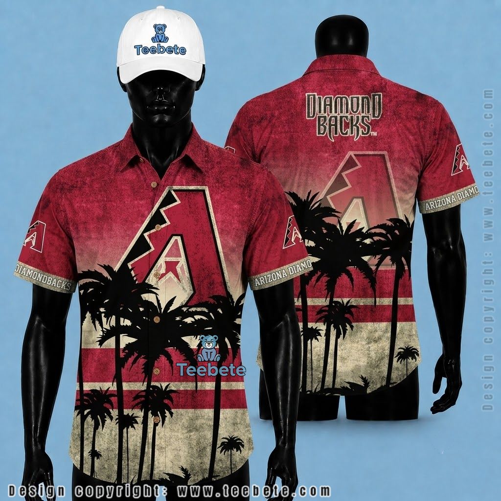 Arizona Diamondbacks Tropical Shirt Palm Tree Silhouette Vintage