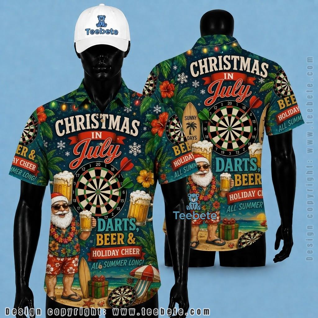 Beer Hawaiian Shirt Christmas July Santa Darts