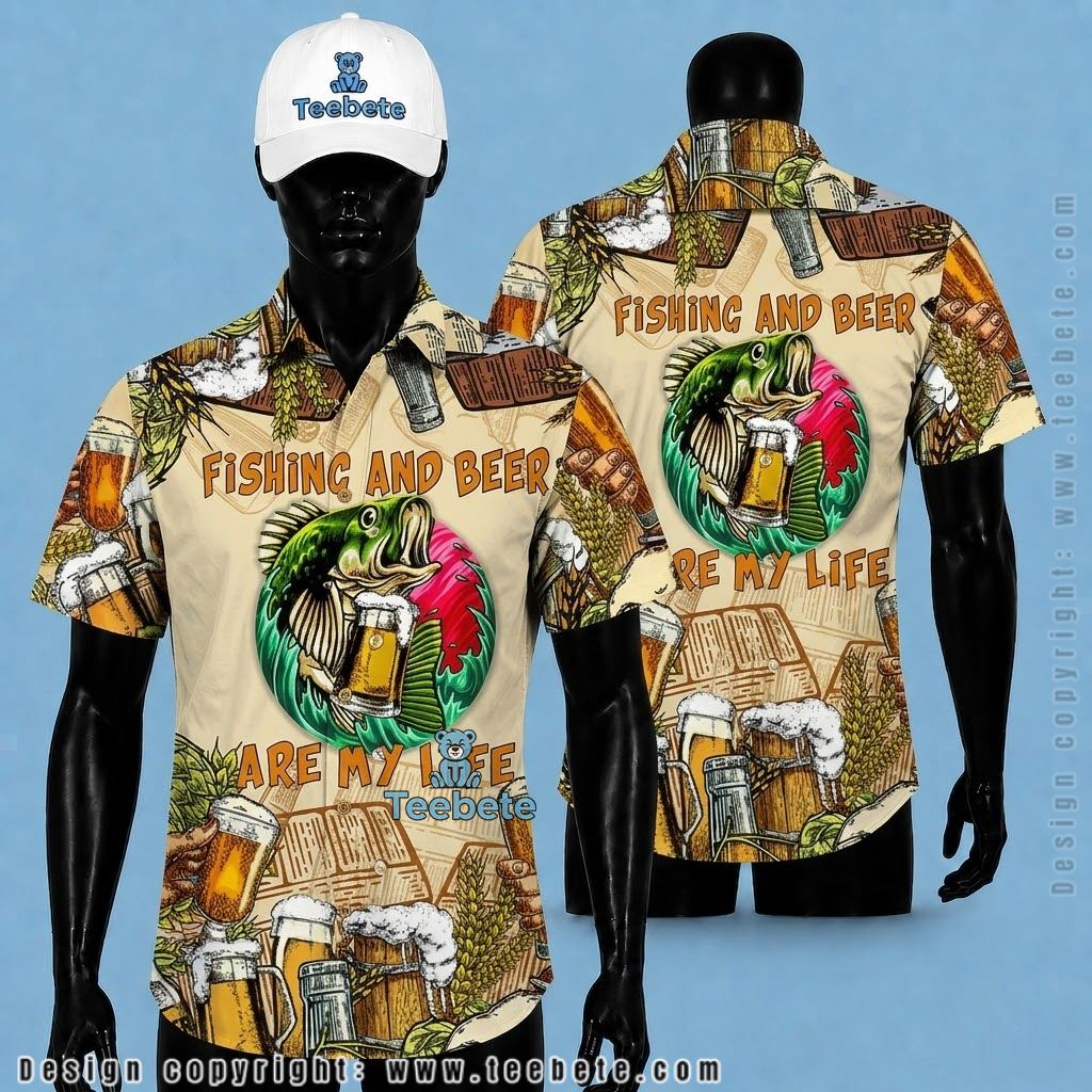 Beer Hawaiian Shirt Fishing Life Fish Quote