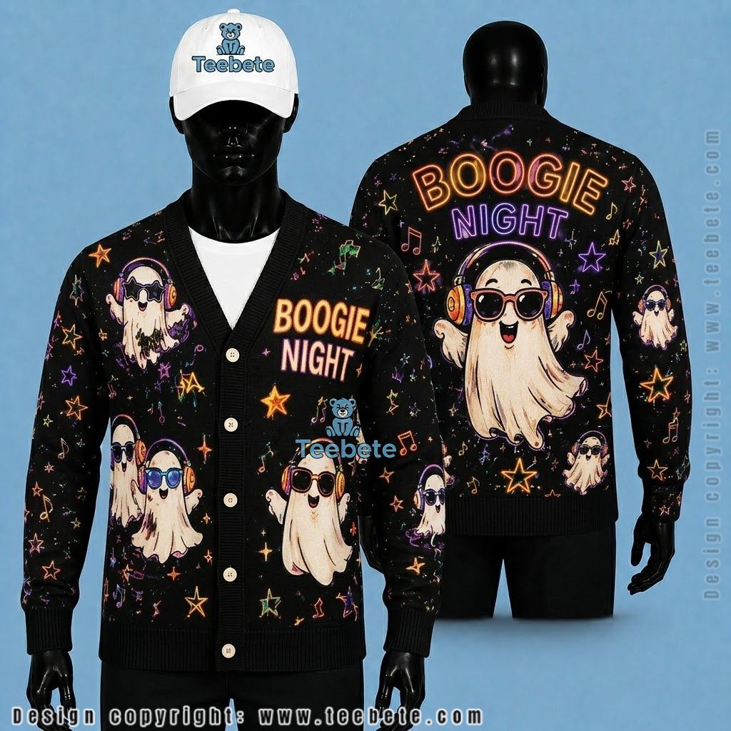 Boogie Night Halloween Cardigan Disco Ghost Party