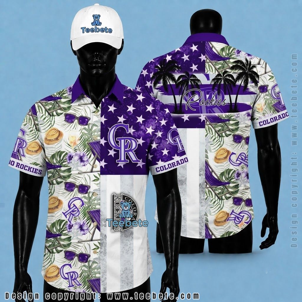 Colorado Rockies Hawaiian Shirt Beach Chair Sunglasses Flag