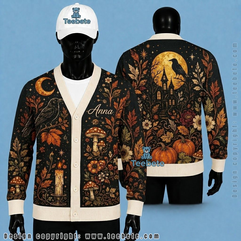 Cute Halloween Cardigan Patchwork Ghost Print Cute Halloween Cardigan Patchwork Ghost Print