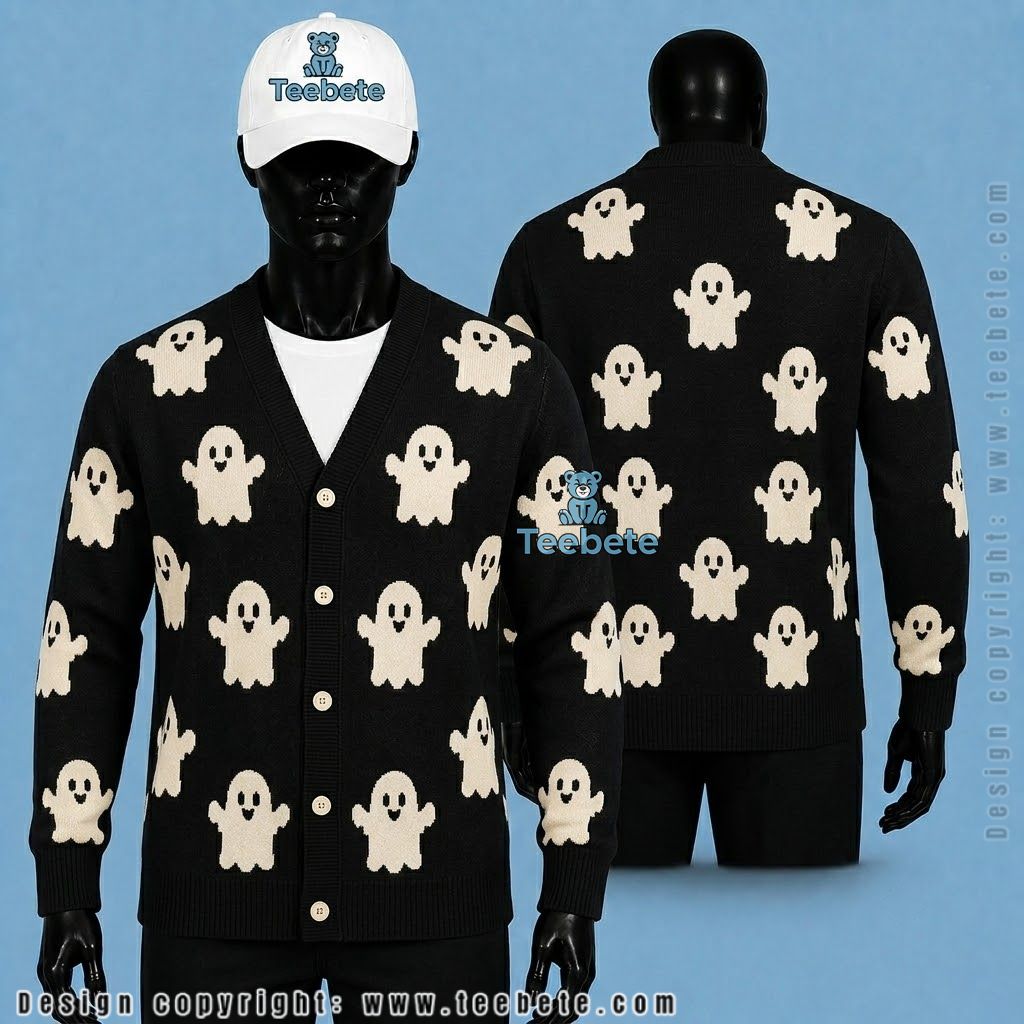 Custom Name Halloween Cardigan Ghost Reading Club