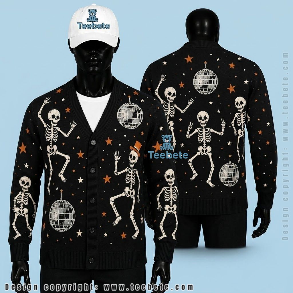 Fence Halloween Cardigan Pumpkin And Black Cat