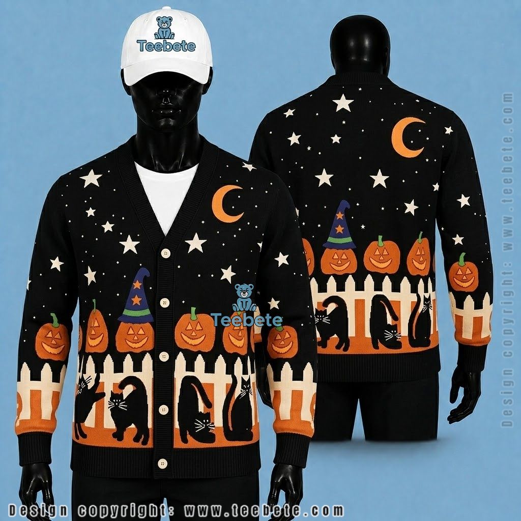 Fair Isle Halloween Cardigan Black Cat And Books Fair Isle Halloween Cardigan Black Cat And Books