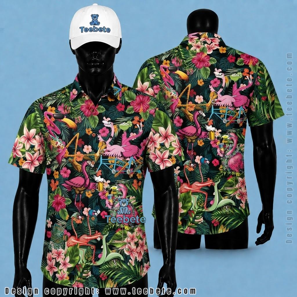 Flamingo Tropical Shirt Beach Party Tropical