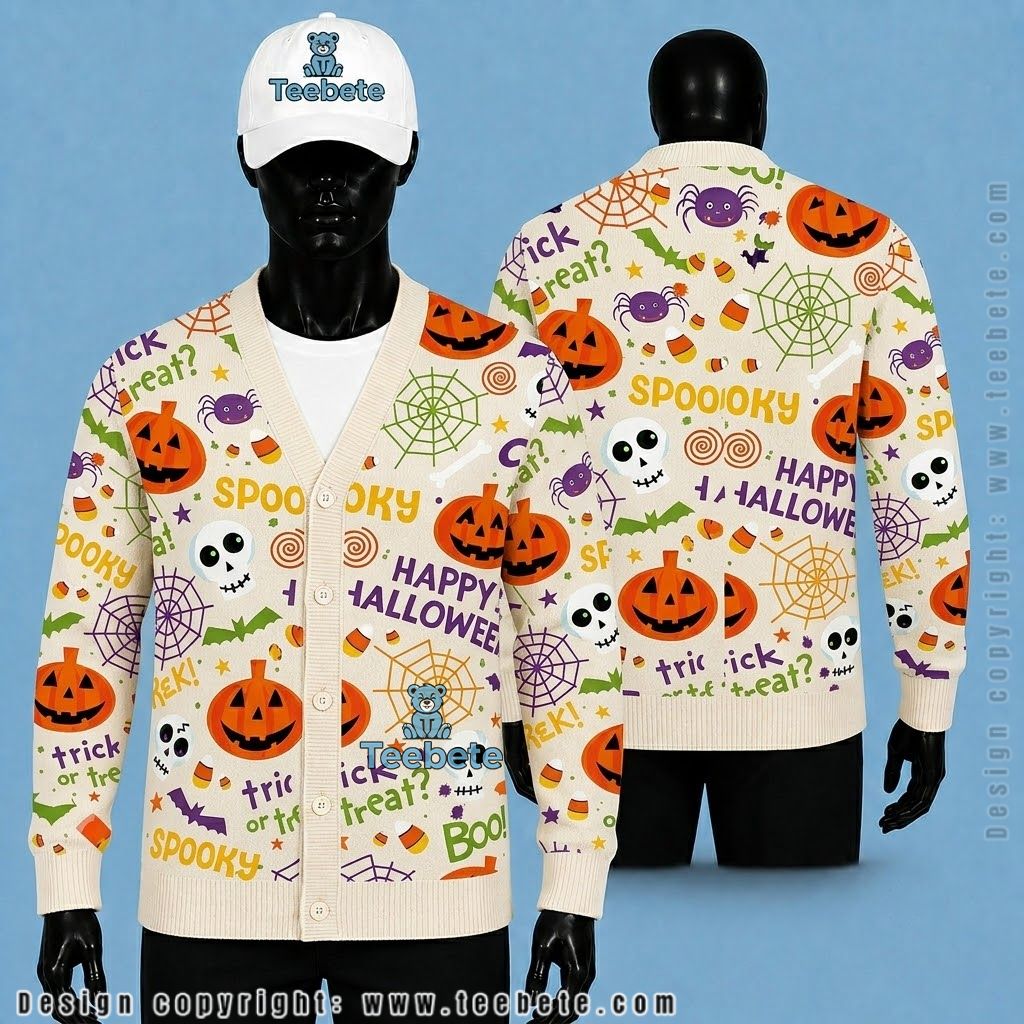 Dusk Halloween Cardigan Black Cat Haunted House