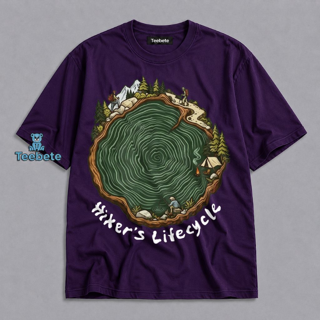 Hiker’s Lifecycle Shirt Tree Ring Camping Design