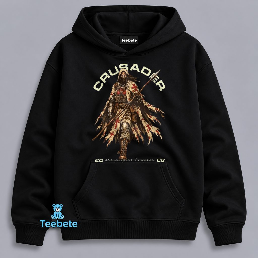 Knights Templar Hoodie Crusader Warrior Spear Design Knights Templar Hoodie Crusader Warrior Spear Design