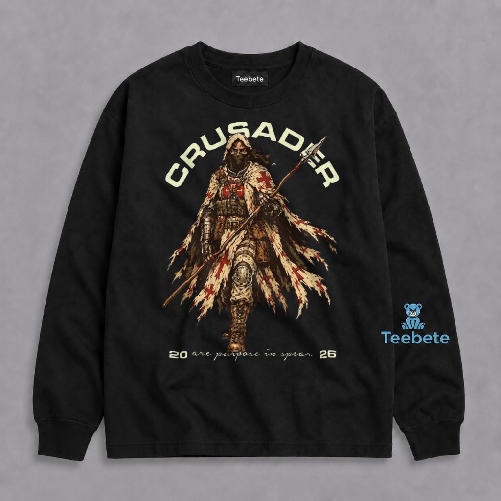 Knights Templar Long Sleeve Crusader Warrior Spear Design Knights Templar Long Sleeve Crusader Warrior Spear Design