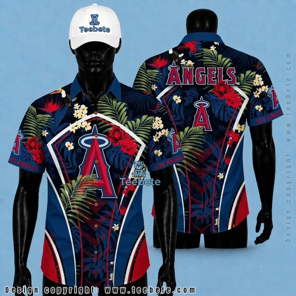 Los Angeles Angels Hawaiian Shirt Toucan Floral Arch