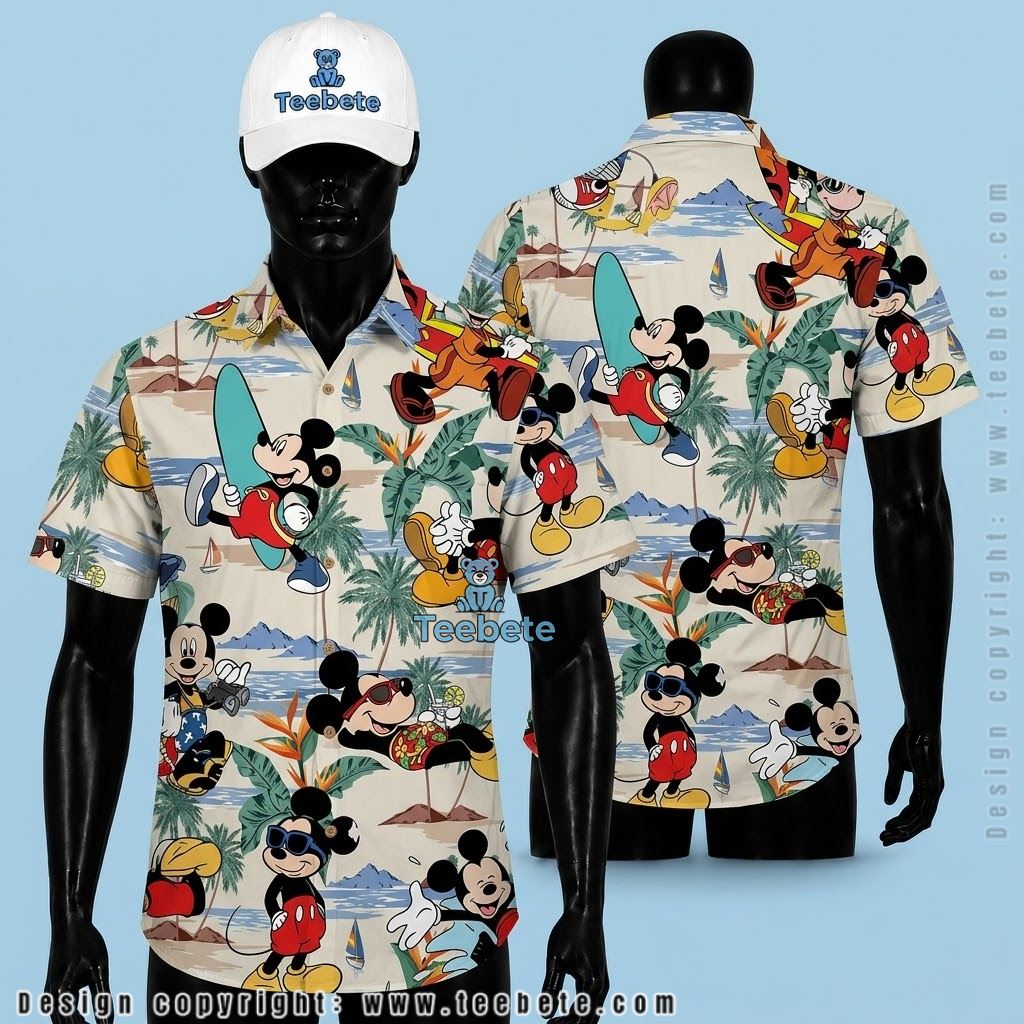 Flamingo Tropical Shirt Disc Golf Tropical Hibiscus Floral Print