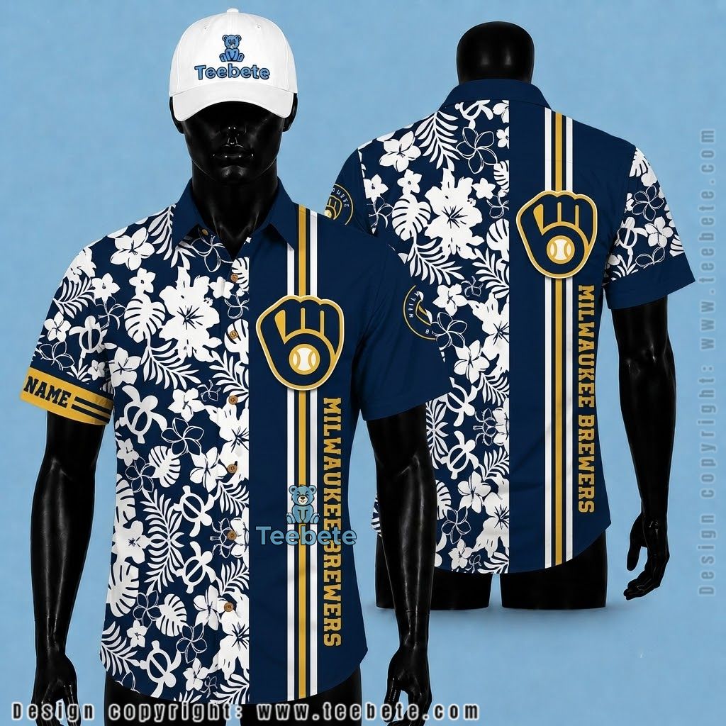 Milwaukee Brewers Aloha Shirt Turtle Custom Name