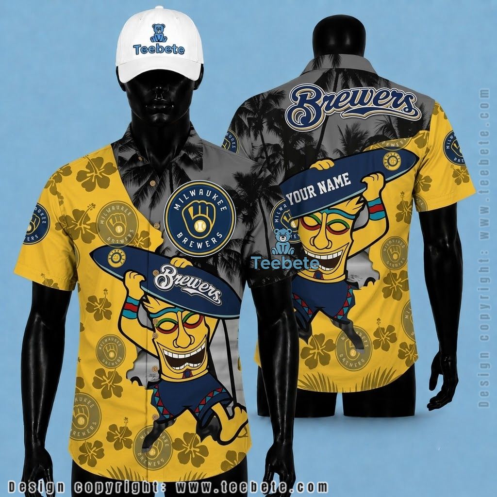 Milwaukee Brewers Hawaiian Shirt Mascot Custom Name