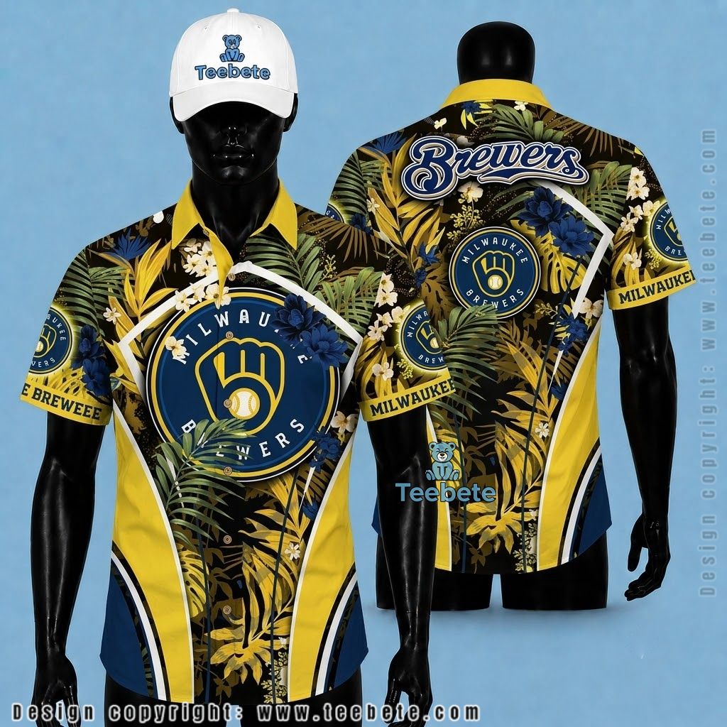 Milwaukee Brewers Tropical Shirt Dark Jungle