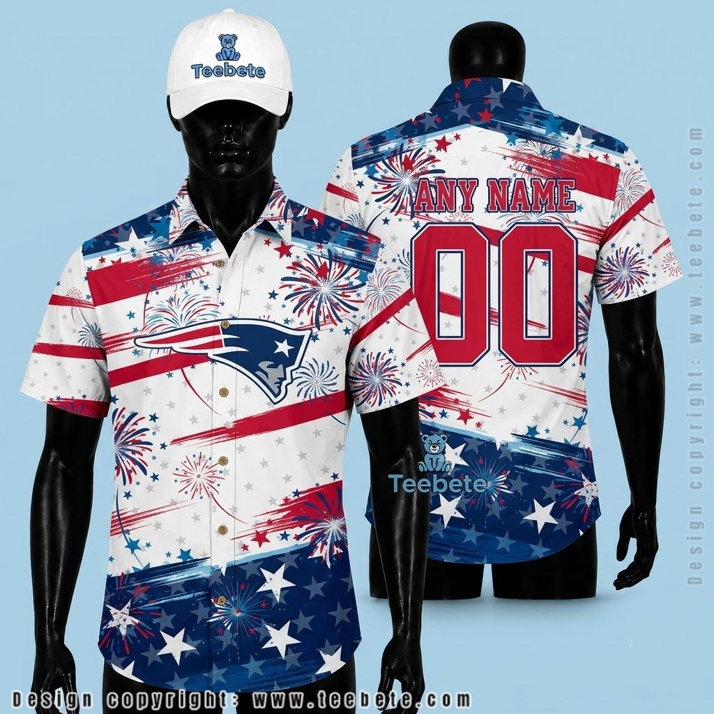 New England Patriots Hawaiian Shirt 4th Of July Patriotic