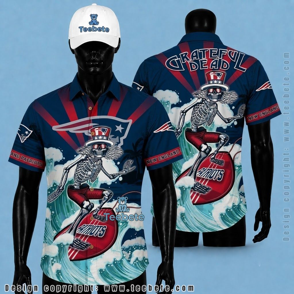 New England Patriots Hawaiian Shirt Grateful Dead